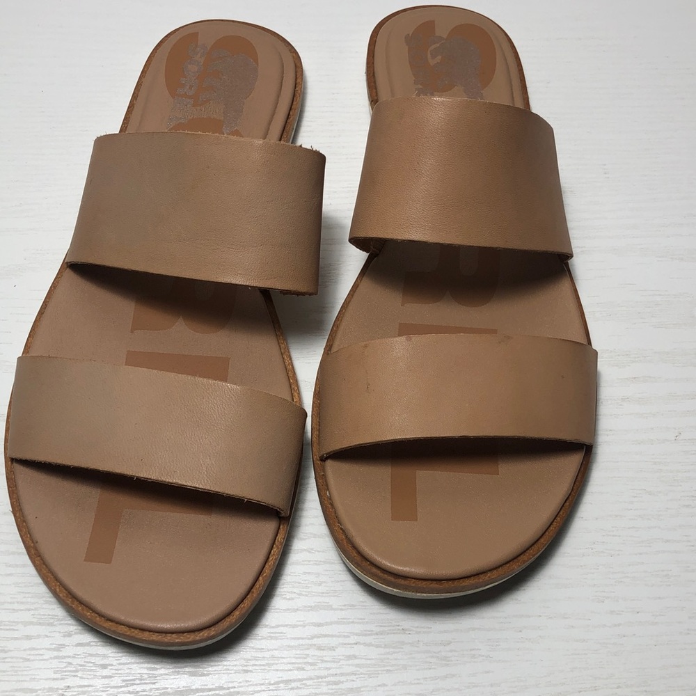 Sorel Ella II Leather Slide Sandal Tan Women’s Size 8 - Picture 2 of 11